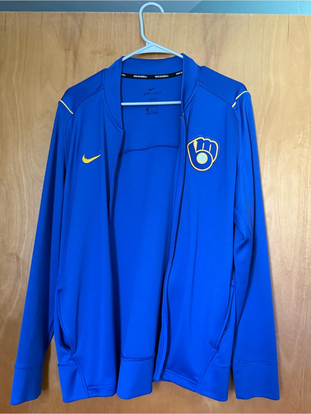Nike Men’s Blue Full-Zip Brewers Jacket